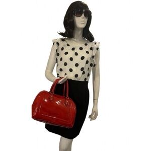 Wangmeicheng Black and White Polka Dot Shirt